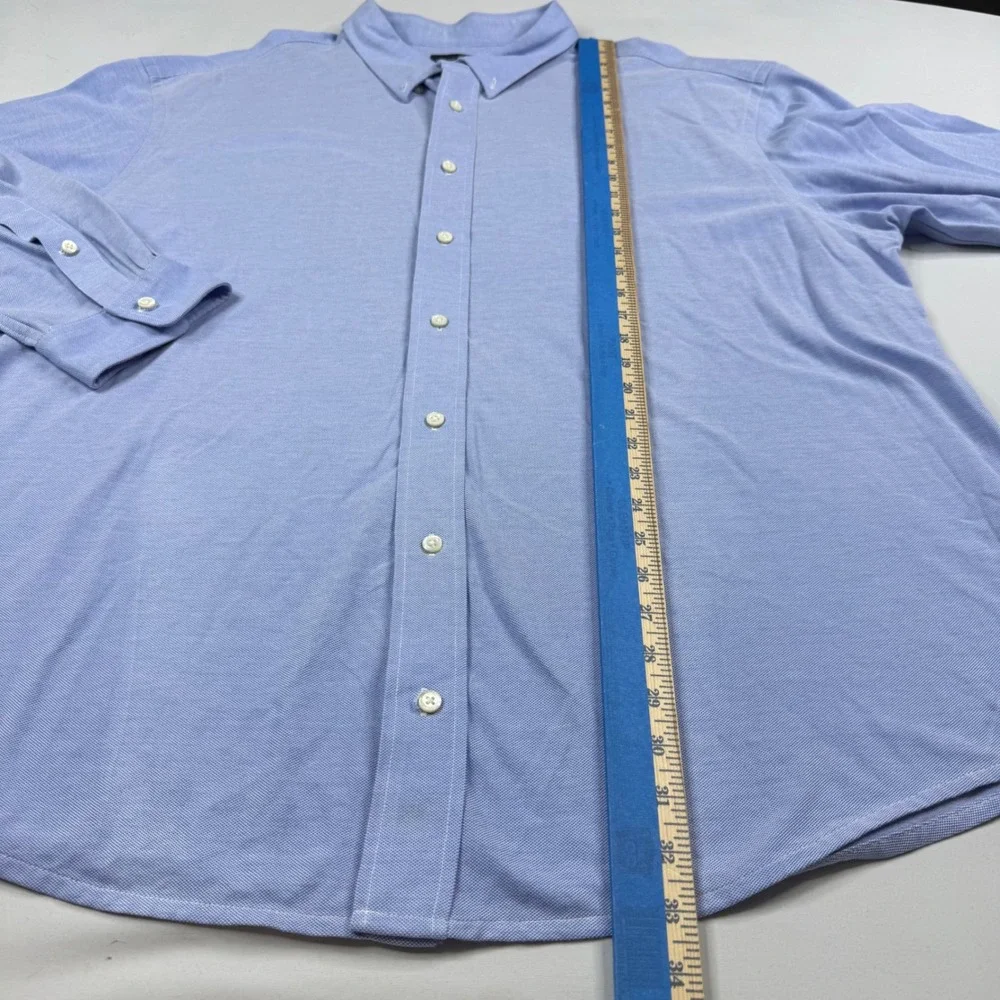 Polo Ralph Lauren Knit Oxford Shirt Mens 3XB Blue Long Sleeve Button Down Flesh